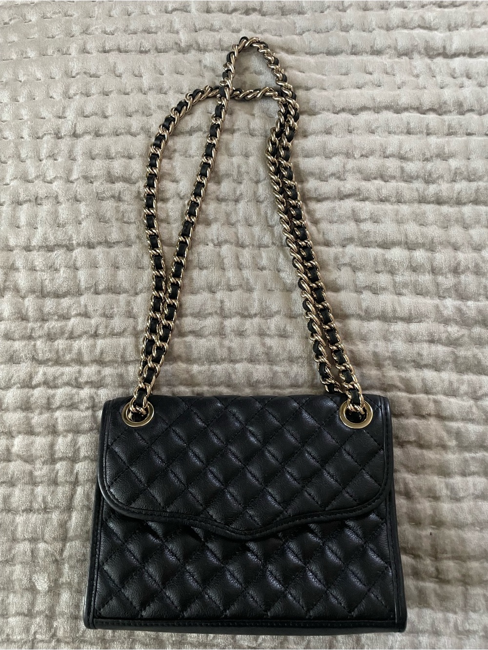 Rebecca Minkoff quilted leather adjustable chain strap shoulder crossbody bag